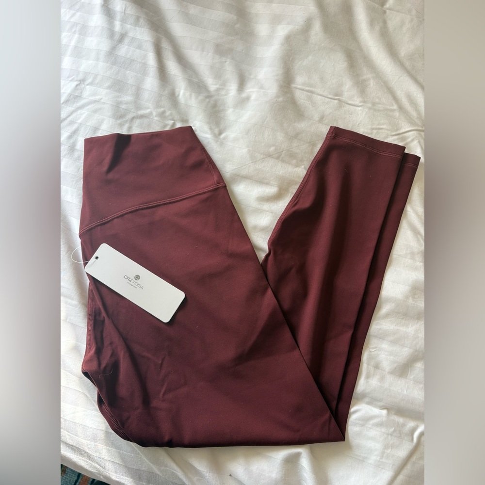 CRZ YOGA Burgundy High-Waist Leggings